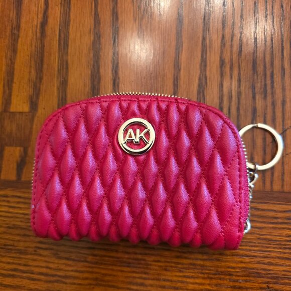 Anne Klein Silver Quilted Coin Purse Red with Gold Accents Great condition - Picture 1 of 5